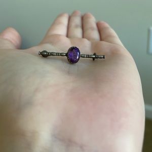 Antique real amethyst brooch